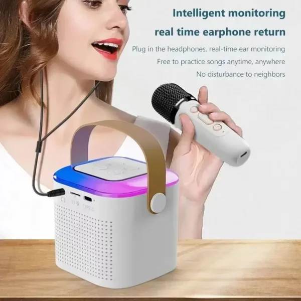 Y1 New Hot Bluetooth Speaker Portable Home Cute Karaoke Mini Wireless Audio with Microphone K Song Family Singing Machine - Image 2