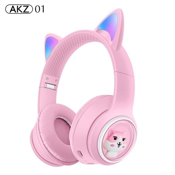 AKZ-01 Children's Cartoon Luminous Cute Pet Bluetooth Earphones Stereo Head mounted Bluetooth Earphones - Image 7