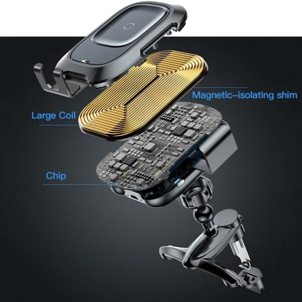 Baseus Qi Car Wireless Charger For iPhone Xs Max Xr X Samsung S10 S9 Intelligent Infrared Fast Wirless Charging Car Phone Holder - Image 3