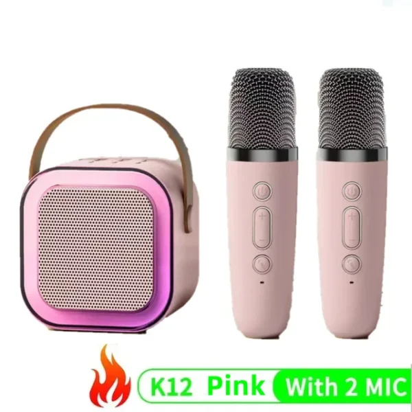 K12 Wireless Microphone Karaoke Machine Bluetooth Speaker KTV HIFI Stereo Sound RGB Colorful LED Lights For Outdoor Home Party - Image 9