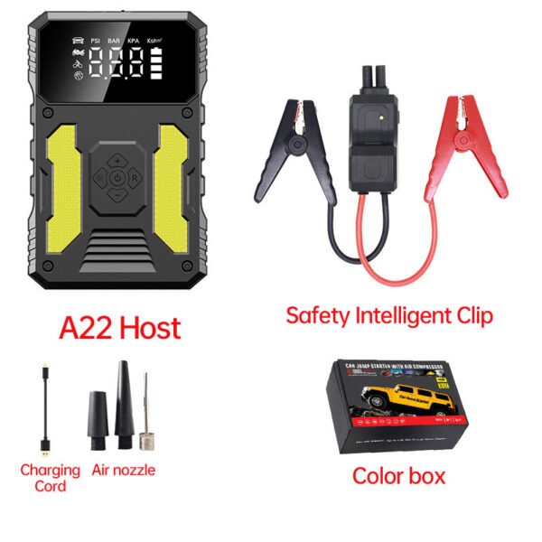 Car Jump Starter With Air Compressor Portable 12V Jump Starter Power Bank Battery Pack Lithium Battery Booster - Image 11