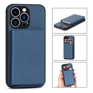 Suitable for iPhone 14 PROMAX plug-in phone case  Apple 11 aluminum alloy wallet phone case IP13 protective case