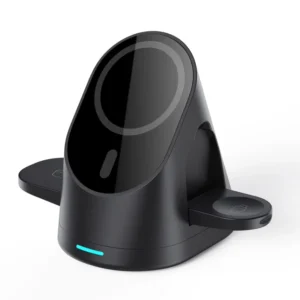 Magnetic wireless charger vertical three in one wireless charging stand suitable for Apple phones headphones and watcheser