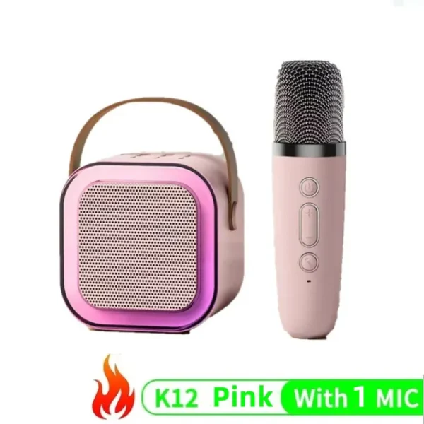 K12 Wireless Microphone Karaoke Machine Bluetooth Speaker KTV HIFI Stereo Sound RGB Colorful LED Lights For Outdoor Home Party - Image 7