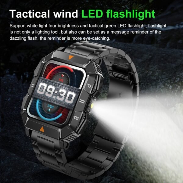 YK03 smartwatch Bluetooth call flashlight sports waterproof heart rate blood oxygen health monitoring - Image 4