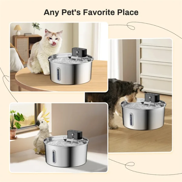 Pet intelligent water dispenser, wireless automatic sensing, cat water dispenser, 304 stainless steel water feeder - Image 2