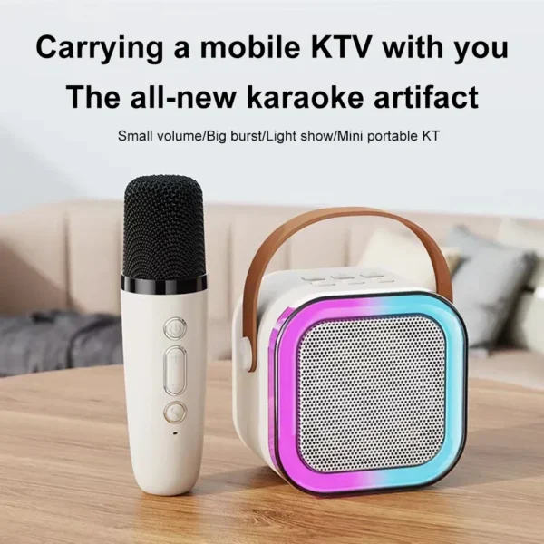 K12 Wireless Microphone Karaoke Machine Bluetooth Speaker KTV HIFI Stereo Sound RGB Colorful LED Lights For Outdoor Home Party - Image 3