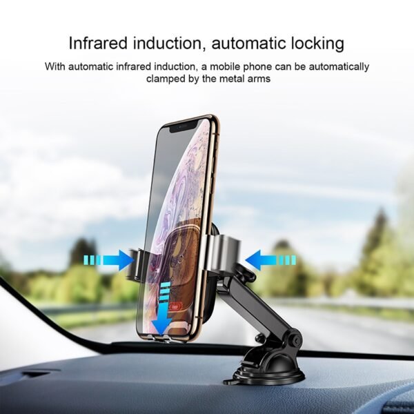 Baseus Qi Car Wireless Charger For iPhone Xs Max Xr X Samsung S10 S9 Intelligent Infrared Fast Wirless Charging Car Phone Holder - Image 6