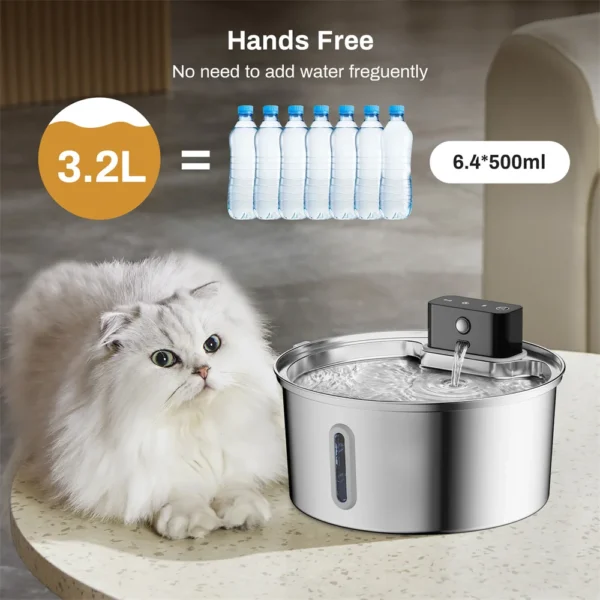 Pet intelligent water dispenser, wireless automatic sensing, cat water dispenser, 304 stainless steel water feeder - Image 3